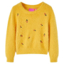 Детски плетен пуловер, охра, 128（SKU:14940, снимка 1 - Детски пуловери и жилетки - 44772924