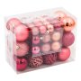 50 броя  Комплект Розови коледни топки в 3 размера, снимка 1 - Други стоки за дома - 42672569