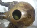 Стар,много красив италиянски декантер облечен в кожа., снимка 2