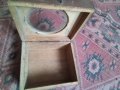 Кутия стара дървена за будилник от царско време пирографирана 43749, снимка 4
