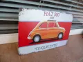 Метална табела кола FIAT 500 Cinquecento 1962 градски автомомобил малка, снимка 2