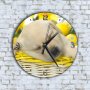 Стенен Часовник - Лабрадорче Спи В Плетена Кошничка, снимка 1 - Стенни часовници - 42824401