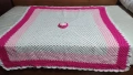 Покривка плетена на една кука с обемно цвете в центъра, снимка 6