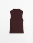 Трикотажен топ във вишнев цвят Massimo Dutti - нов, размер XS, снимка 1
