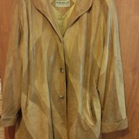 Продавам макси естествен велур палто цвят горчица, снимка 1 - Палта, манта - 42498323