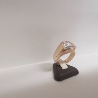 Златен мъжки пръстен с циркон 3, снимка 3 - Пръстени - 25952741