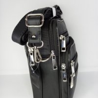 Естествена кожа чанта с много прегради, снимка 3 - Чанти - 37019101