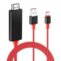 USB Type-C към HDMI кабел  за връзка на Android смартфон/телефон/проектор с телевизор/монитор , снимка 2 - Кабели и адаптери - 33756746