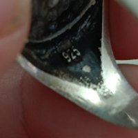 Красив сребърен пръстен маркиран Черен ахат #63В, снимка 10 - Пръстени - 44383206