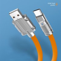 Кабел Type C - USB3.0 Type A M/M 1m 120W Digital One SP00894 as-ds339c Оранжев, OD6.0 Type C to USB3, снимка 4 - USB кабели - 42752255