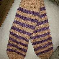 Ръчно плетени вълнени чорапи размер 40, снимка 1 - Дамски чорапи - 38594490