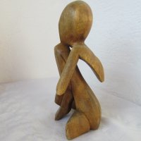 Дървена фигура, човек, мислител, молитва, йога, медитация, снимка 10 - Статуетки - 31658232