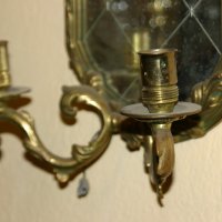 Старинно Стенно Огледало Свещник Електрифицирано Позлата, снимка 3 - Антикварни и старинни предмети - 31020156