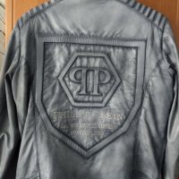 Мъжко кожено яке Philipp Plein 100% оригинално , снимка 2 - Якета - 30346329