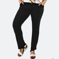 Летен дамски панталон в голям размер – черен, снимка 3 - Панталони - 40422396