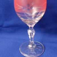 Разкошни ретро ракиени чаши, калиево стъкло, ръчна гравюра – 6 бр, снимка 4 - Чаши - 44496914