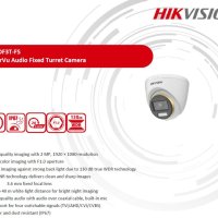 6в1 TurboHD TVI AHD CVI Hikvision DS-2CE72DF3T-FS 2MP ColorVu 40М Цветна Нощна Картина IP67 Микрофон, снимка 1 - HD камери - 40642510