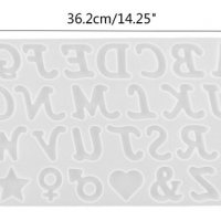 4 см Латиница Азбука Ръкописни букви числа цифри силиконов молд форма фондан шоколад гипс смола , снимка 4 - Форми - 38453789
