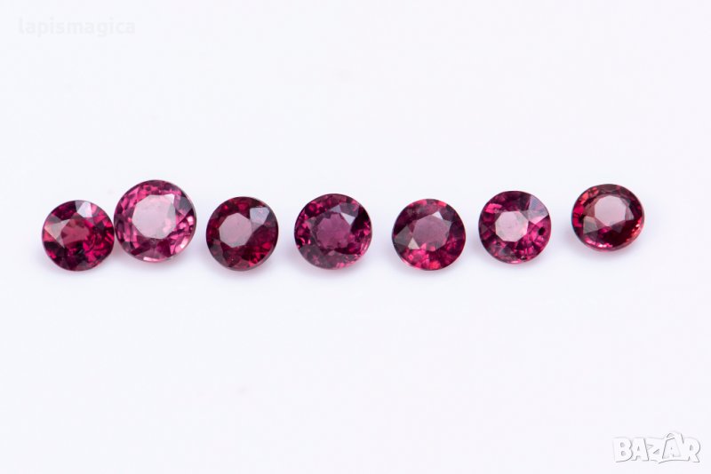 Розово-виолетови рубини 2.5-3mm нетретирани - цена за 1 брой, снимка 1