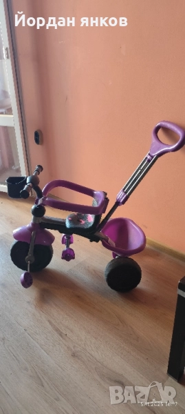 Детска триколка/велосипед с родителски контрол (лилава/цикламена), снимка 1