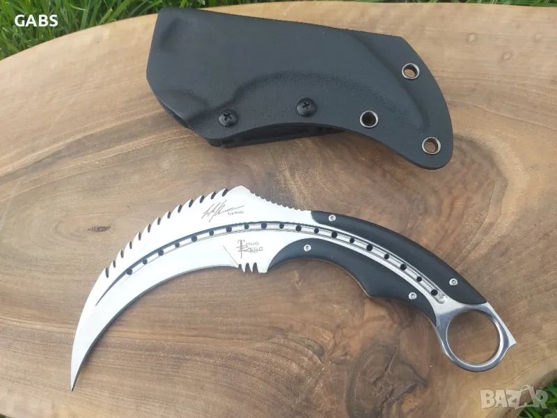 Тактически нож карамбит Todd Begg с полимерна кания,Full Tang, снимка 1