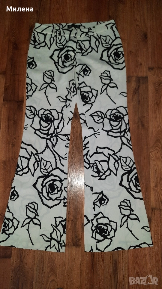 Дамски панталон на цветя - М, снимка 1