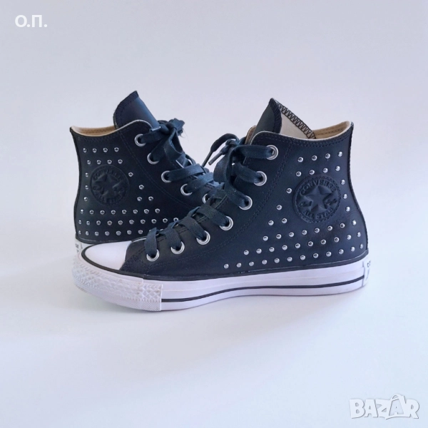 Converse All Star - Leather Black Silver 36, снимка 1