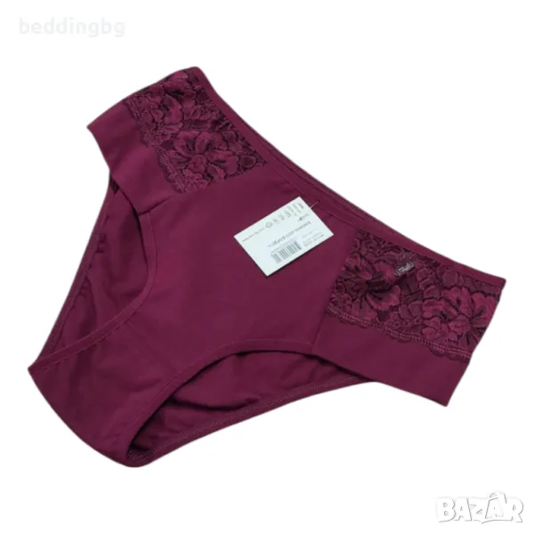 Дамски бикини Ивон, бордо, памук S-2XL, снимка 1
