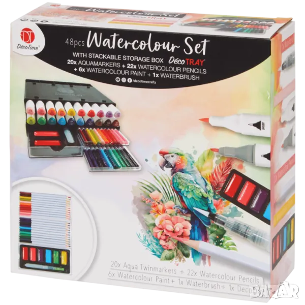 Комплект акварел DécoTime 48 части , снимка 1