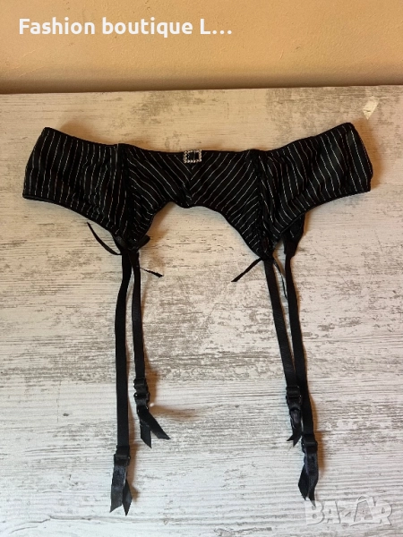 Черни жартиери с катарами със сребърни блестящи камъчета 🖤, снимка 1