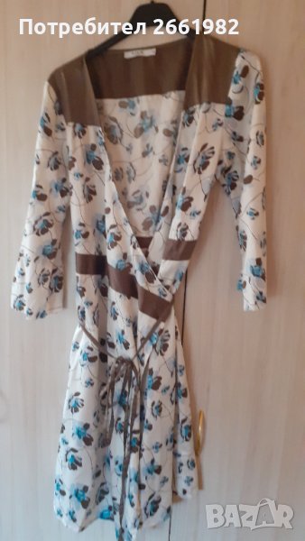 Нежна сатенена туника/рокля на цветя - тип " Прегърни ме", снимка 1