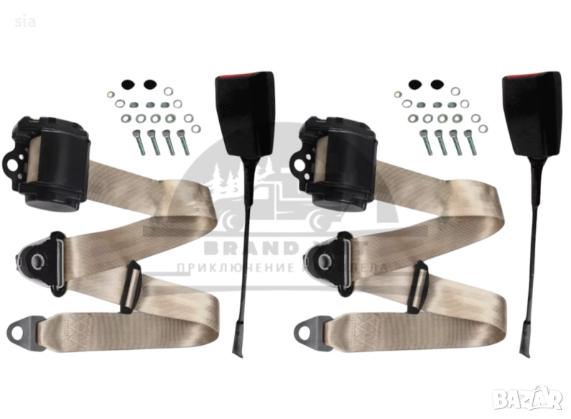 Колани за кола- автоматични предпазни колани, 2БР/К-Т БЕЖОВ, снимка 1