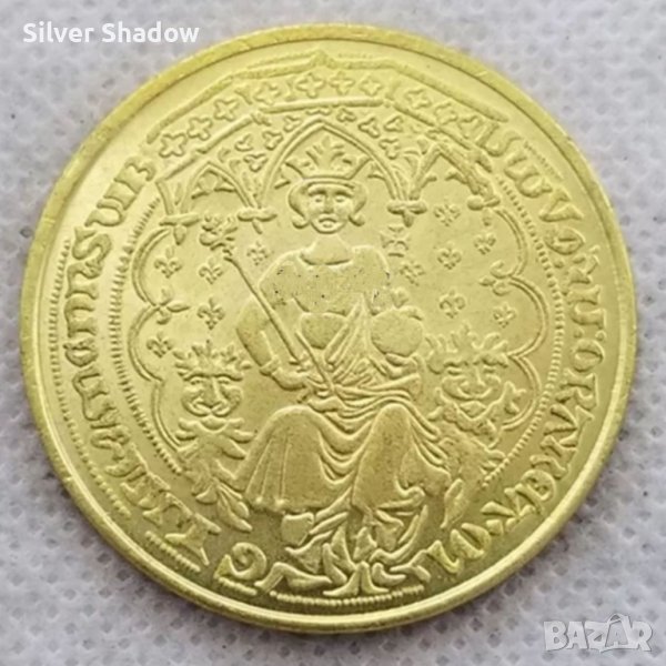 Монета Англия 1 Флорин 1344 г Крал Едуард III - РЕПЛИКА, снимка 1