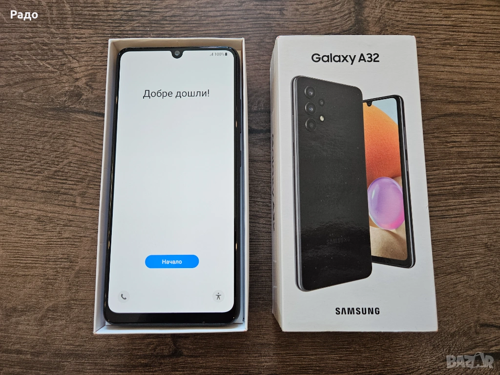 Samsung Galaxy A32 128GB SM-A325F/DS Dual-SIM Black GSM телефон смартфон зарядно micro SD кейс, снимка 1