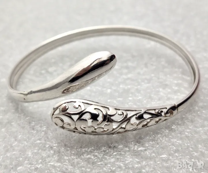 Като нова! Сребърна Гривна "КОБРА" (проба 925)-10.35 грама, снимка 1