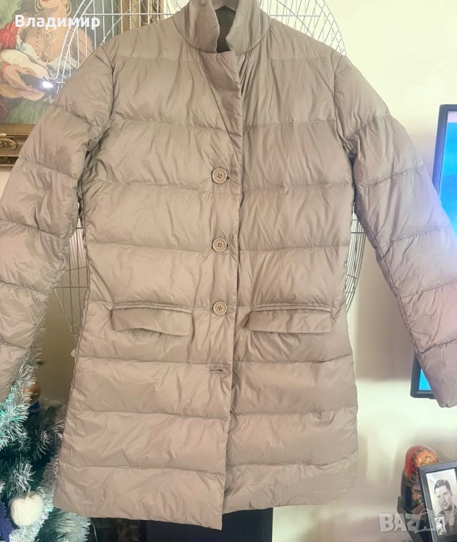 Дамско пухено яке –  светъл тауп , снимка 1
