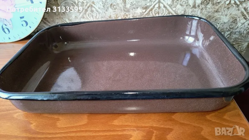 Голяма емайлирана правоъгълна тава, снимка 1