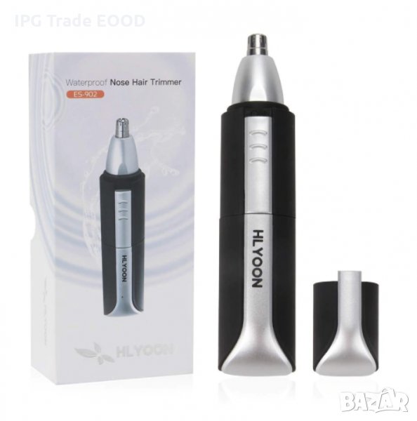 Тример HLYOON ES902, За нос, ухо, Водоустойчив, Черен сребрист, снимка 1
