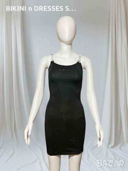 Черна рокля с блясък, снимка 1