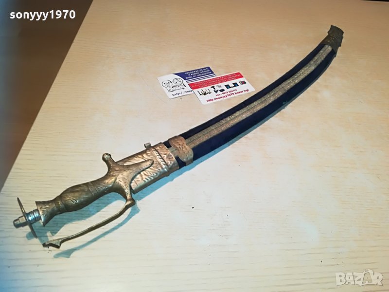 ПОРЪЧАН-АНТИК сабя-меч с кадифена ножница-60см-внос швеицария, снимка 1