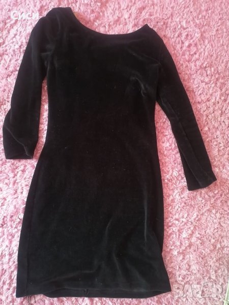 Черна рокля с ресни, снимка 1