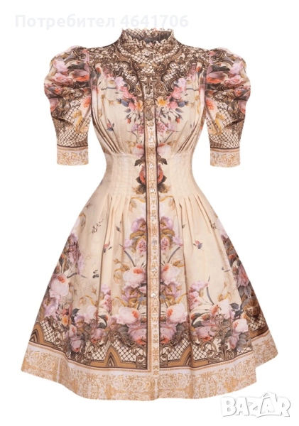  РОКЛЯ С БУФАН РЪКАВ  JIORO, снимка 1