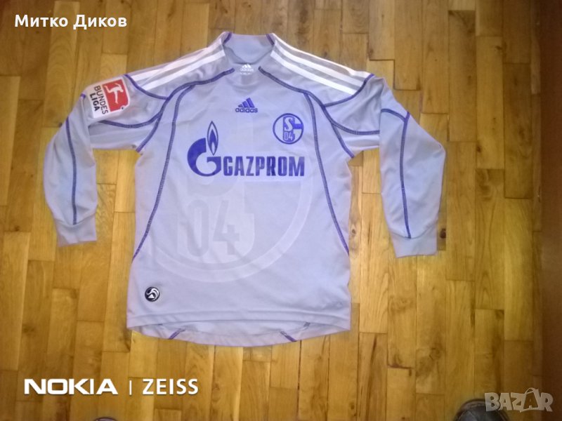 Шалке тениска Адидас 2009г №1 Нойер -7-8год -128см бадж бундестлига, снимка 1