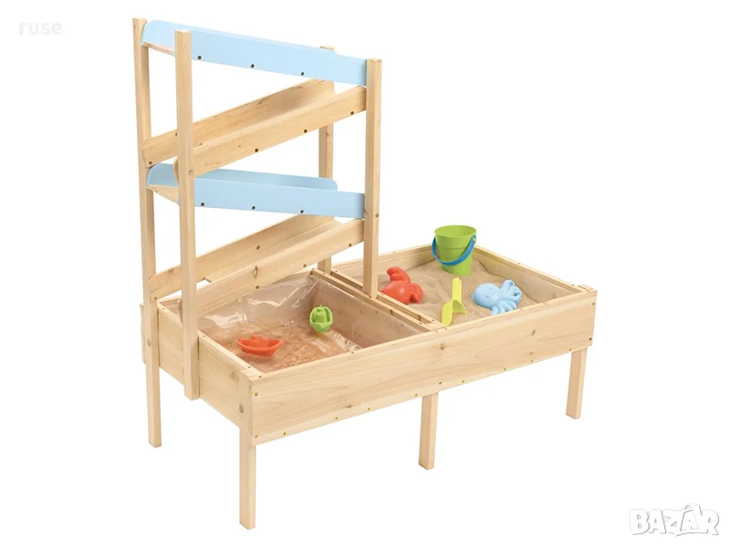 НОВИ! Комбиниран пясъчник с пързалка – игра с вода и пясък, снимка 1