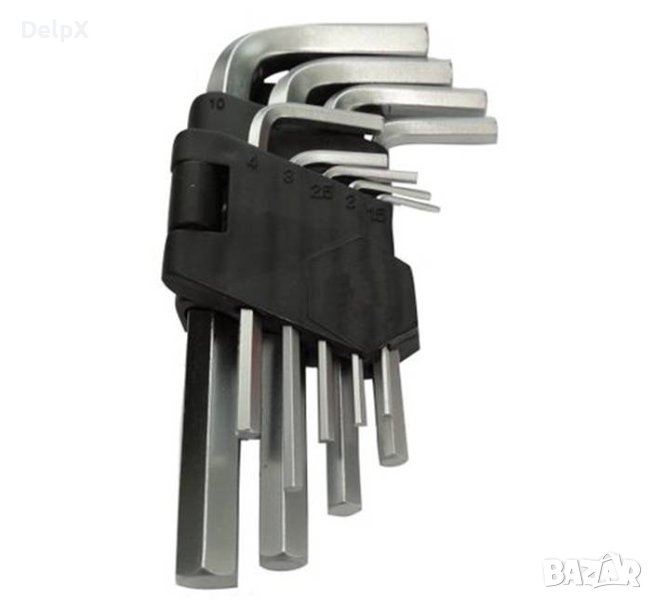 Имбусни (шестограми) ключове Г-образни комплект 9бр. 1,5 - 10mm, снимка 1