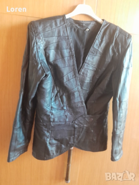 Дамско интересно яке естествена кожа есен/пролет, снимка 1