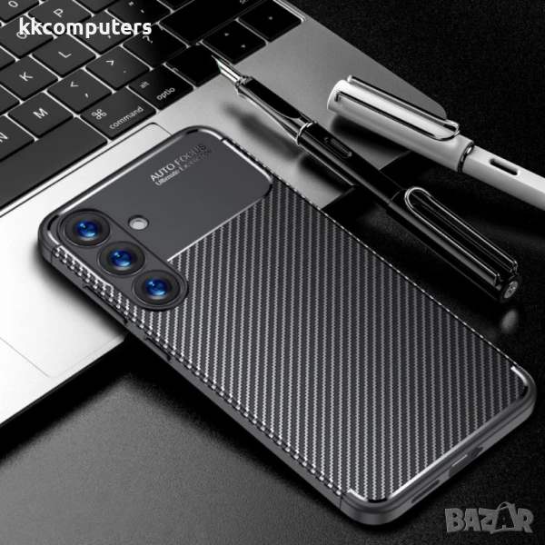 Samsung Galaxy S25+ 5G Carbon Fiber Texture/ Shockproof Калъф и Протектор, снимка 1