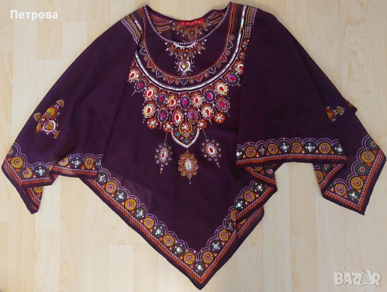 Ефектна празнична блуза тип пончо - подходящ подарък за НГ, снимка 1