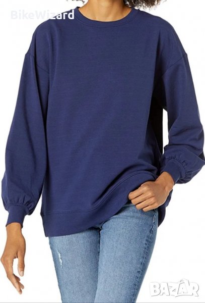 The Drop Kiko Дамска блуза с голямо деколте, син, XS НОВА, снимка 1