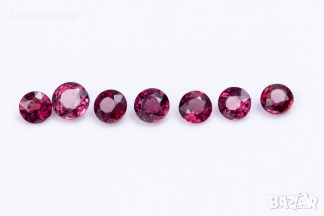 Розово-виолетови рубини 2.5-3mm нетретирани - цена за 1 брой, снимка 1 - Други - 37668036